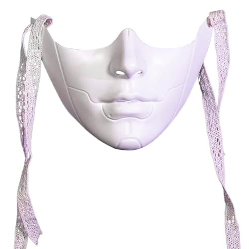 Ldabrye Halloween-Kostüm, Maskerade, weißes halbes Gesicht für Damen und Herren, Cosplay-Enthusiasten, Maskerade-Dekoration Ldabrye Halloween-Kostüm, Maskerade, weißes halbes Gesicht für Damen und Herren, Cosplay-Enthusiasten, Maskerade-Dekoration von Ldabrye