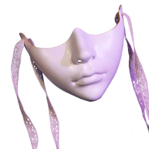 Ldabrye Halloween-Kostüm, Maskerade, weißes halbes Gesicht für Damen und Herren, Cosplay-Enthusiasten, Maskerade-Dekoration Ldabrye Halloween-Kostüm, Maskerade, weißes halbes Gesicht für Damen und Herren, Cosplay-Enthusiasten, Maskerade-Dekoration von Ldabrye
