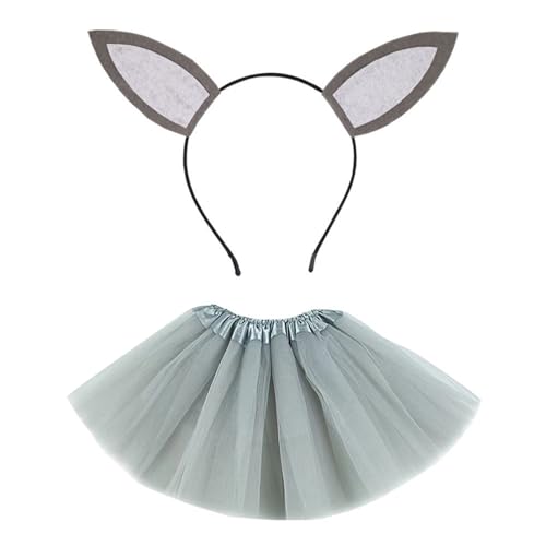 Ldabrye Halloween-Tierkostüm für Kinder, Geburtstag, Party, Hund, Affe, Hase, Elefant, Kostüm, inklusive Haarband, Rock von Ldabrye