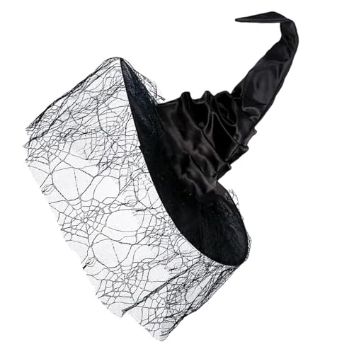 Ldabrye Hexenhut Für Halloween Party Tulle Spiderweb Zauberer Caps Cosplay Kostümzubehör Kopfbedeckung Maskerades Party Supply von Ldabrye
