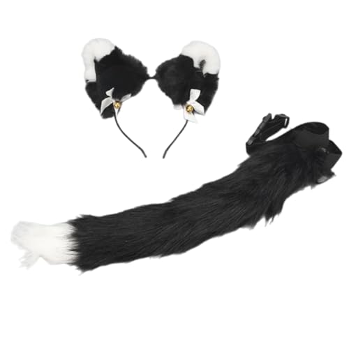 Ldabrye Katzenkostüm mit Haarband, pelziger Schwanz, Halloween-Katzen-Kostüm für Kinder, Mädchen, Geburtstag, Weihnachten, Halloween, Cosplay Ldabrye Katzenkostüm mit Haarband, pelziger Schwanz, Halloween-Katzen-Kostüm für Kinder, Mädchen, Geburtstag, Weihnachten, Halloween, Cosplay von Ldabrye