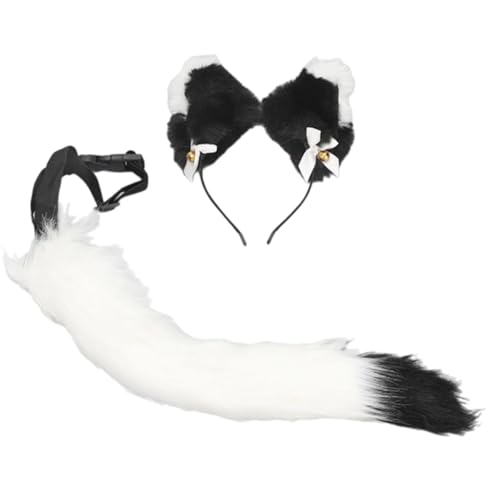 Ldabrye Katzenkostüm mit Haarband, pelziger Schwanz, Halloween-Katzen-Kostüm für Kinder, Mädchen, Geburtstag, Weihnachten, Halloween, Cosplay Ldabrye Katzenkostüm mit Haarband, pelziger Schwanz, Halloween-Katzen-Kostüm für Kinder, Mädchen, Geburtstag, Weihnachten, Halloween, Cosplay von Ldabrye