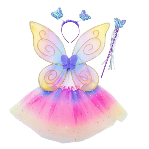 Ldabrye Mädchen Prinzessin Fairys Kostüme Mit Schmetterling Fairys Flügel Magie Wand Tutus Stirnband Neuheit Rollenrollenspiele Requisiten Ldabrye Mädchen Prinzessin Fairys Kostüme Mit Schmetterling Fairys Flügel Magie Wand Tutus Stirnband Neuheit Rollenrollenspiele Requisiten von Ldabrye