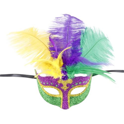 Ldabrye Masquerade Maske Halloween Kostüm Venezianer Halbgesicht Mardi Gras Party Gefiederte Halloween Venezian von Ldabrye