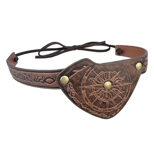Ldabrye Mittelalterliche Leder Augenflecken Vintage Geprägte Augenabdeckungen Halloween Mittelalterlicher Brillenzubehör Für Männer Larp Rollenspiele Piratenkostümzubehör Ldabrye Mittelalterliche Leder Augenflecken Vintage Geprägte Augenabdeckungen Halloween Mittelalterlicher Brillenzubehör Für Männer Larp Rollenspiele Piratenkostümzubehör von Ldabrye