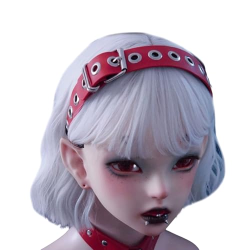 Ldabrye Stirnband Punk Nieten Stirnband PU Spiked Hair Hoop Gothic Rock Kopfbedeckung für Cosplay Uni Rock Spiked Kopfbedeckung Zubehör Haarband Haarschmuck für Frauen Mädchen von Ldabrye