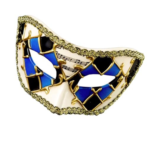 Ldabrye Unisex Klassische Venezianer Carnivals Checked Eyemask Mit Spitzenkanten Maskerade Halbgesichtsabdeckung Für Kostümpartys Karneval Gras von Ldabrye