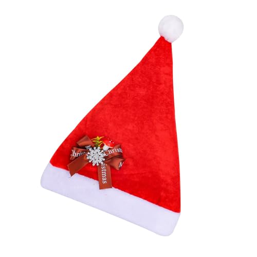 Ldabrye Weihnachtsmütze mit Schleifen, für Erwachsene, Damen, Herren, Weihnachten, Urlaub, Weihnachtsmann, Hüte für Neujahr, Party, Dekoration, roter Weihnachtsmann von Ldabrye
