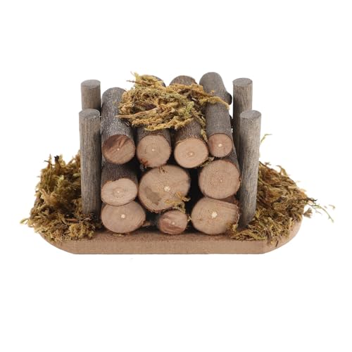 Miniatur-Kaminholzstapel für Puppenhäuser, Gärten, realistisches Holzkaminholzzubehör zum Basteln von kleinen Szenen, Puppenhäusern, Landschaftsbau, Holz von Ldabrye