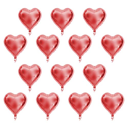 10pcs 10 Zoll Herz Aluminium Folienballons Automatische Versiegelung Heliumballons für Party Hochzeits Geburtstagdekorationen Gold Blau silberrot rot blau rosa champagner gold (Rot) von Ldafava