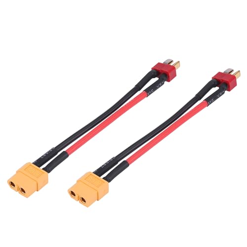 2 Stück XT60 auf T-Stecker Adapterkabel, 14AWG RC Zubehör mit 10 cm Draht, T-Stecker männlich zu XT60 weiblich, für RC-Ladegerät, Modellbau, Drohne und LiPo-Akku 2 Stück XT60 auf T-Stecker Adapterkabel, 14AWG RC Zubehör mit 10 cm Draht, T-Stecker männlich zu XT60 weiblich, für RC-Ladegerät, Modellbau, Drohne und LiPo-Akku von Ldafava