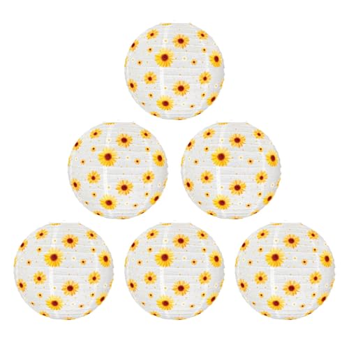 6 Stück stilvolle Sonnenblumen-Papierlichter, 24 cm, hängende runde Lichter für Innen- und Außenbereich, Party-Dekorationen 6 Stück stilvolle Sonnenblumen-Papierlichter, 24 cm, hängende runde Lichter für Innen- und Außenbereich, Party-Dekorationen von Ldbuejiaja