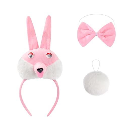 Ldbuejiaja 1/3/4/5 Hasen-Kostüm-Set, Ohren, Stirnband, Schwanz, Fliege, Handschuhe, Tutus, Tier, Cosplay, Kostüm für Halloween, Weihnachtsfeier Ldbuejiaja 1/3/4/5 Hasen-Kostüm-Set, Ohren, Stirnband, Schwanz, Fliege, Handschuhe, Tutus, Tier, Cosplay, Kostüm für Halloween, Weihnachtsfeier von Ldbuejiaja