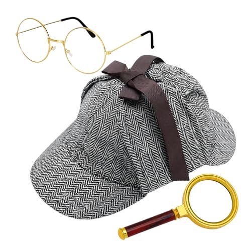 Ldbuejiaja Detektivkostüm-Zubehör-Set, Detektivhut, Brillenlupe, Glas, Privatdetektiv-Kostüm, Detektiv-Outfits Ldbuejiaja Detektivkostüm-Zubehör-Set, Detektivhut, Brillenlupe, Glas, Privatdetektiv-Kostüm, Detektiv-Outfits von Ldbuejiaja