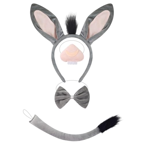 Ldbuejiaja Esel-Kostüm, Zubehör, Esel, Stirnband, Schwanz, Fliege, Rock für Kinder, Jungen, Mädchen, Teenager, Rollenspiele, Halloween, Cosplay Ldbuejiaja Esel-Kostüm, Zubehör, Esel, Stirnband, Schwanz, Fliege, Rock für Kinder, Jungen, Mädchen, Teenager, Rollenspiele, Halloween, Cosplay von Ldbuejiaja