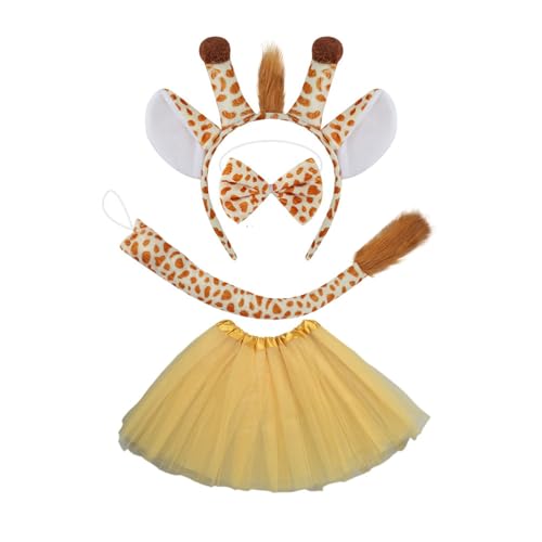 Ldbuejiaja Giraffe Kostüm mit Stirnband, Schwanz, Fliege, Handschuhe, Halloween-Rock für Kinder, Jungen, Mädchen, Weihnachten Ldbuejiaja Giraffe Kostüm mit Stirnband, Schwanz, Fliege, Handschuhe, Halloween-Rock für Kinder, Jungen, Mädchen, Weihnachten von Ldbuejiaja