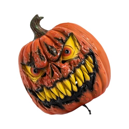 Ldbuejiaja Gruseliger Kürbis-Kürbis-Kopfbedeckung, voller Kopf, Kürbis für Erwachsene und Kinder, Maskerade, Halloween-Party-Dekoration von Ldbuejiaja