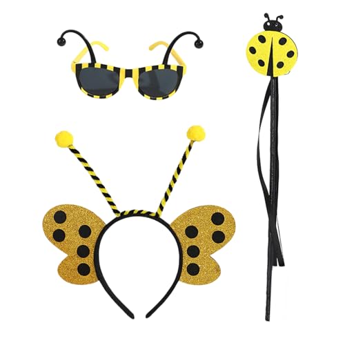 Ldbuejiaja Honigbienenen-Kostüm-Set für Kinder und Erwachsene, Bienenkostüm, Ohren, Stirnband, Sonnenbrille für Halloween, Cosplay, Party, Requisiten Ldbuejiaja Honigbienenen-Kostüm-Set für Kinder und Erwachsene, Bienenkostüm, Ohren, Stirnband, Sonnenbrille für Halloween, Cosplay, Party, Requisiten von Ldbuejiaja