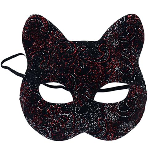 Ldbuejiaja Katzengesichtsmaskerade, halbes Gesicht, Halloween-Tierkostüm für Damen und Herren, Halloween-Maskerade Ldbuejiaja Katzengesichtsmaskerade, halbes Gesicht, Halloween-Tierkostüm für Damen und Herren, Halloween-Maskerade von Ldbuejiaja