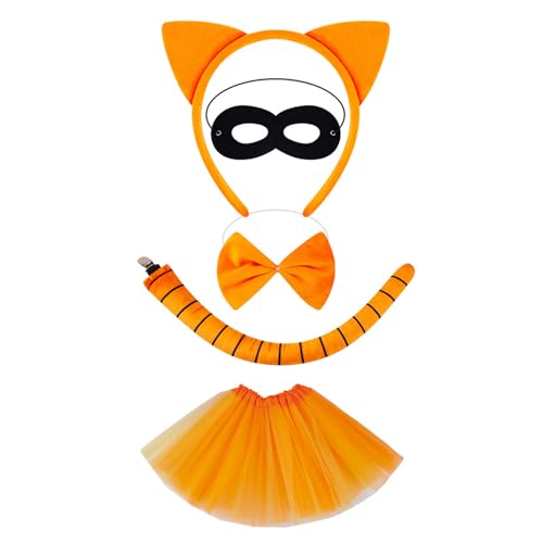 Ldbuejiaja Katzenkostüm-Set, Ohrenschwanz, Bowite, Tutu, Rock, Tier-Kostüm, Zubehör für Kinder, Mädchen, Halloween, Cosplays, Requisiten Ldbuejiaja Katzenkostüm-Set, Ohrenschwanz, Bowite, Tutu, Rock, Tier-Kostüm, Zubehör für Kinder, Mädchen, Halloween, Cosplays, Requisiten von Ldbuejiaja