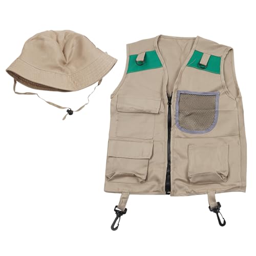 Ldbuejiaja Kinder-Outdoor-Entdecker-Kit, Abenteuer-Kit, Entdecker-Kostüm, Weste und Mütze, Set, Halloween, Cosplay, Kostümzubehör Ldbuejiaja Kinder-Outdoor-Entdecker-Kit, Abenteuer-Kit, Entdecker-Kostüm, Weste und Mütze, Set, Halloween, Cosplay, Kostümzubehör von Ldbuejiaja