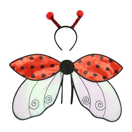 Ldbuejiaja Marienkäfer-Flügel mit Stirnband, Bienen-Flügel-Bienen-Kopfschmuck für Halloween, Weihnachten Ldbuejiaja Marienkäfer-Flügel mit Stirnband, Bienen-Flügel-Bienen-Kopfschmuck für Halloween, Weihnachten von Ldbuejiaja