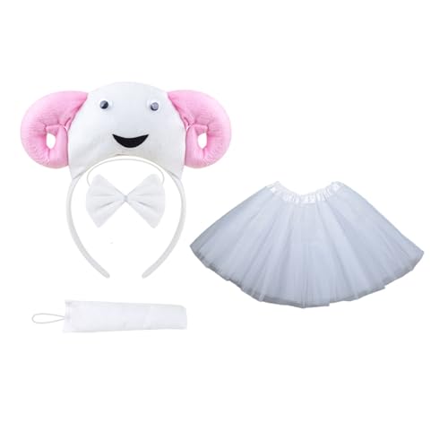 Ldbuejiaja Schaf-Kostüm-Zubehör-Set, Schafsohren, Stirnband, Fliege, Schwanz, Zubehör-Set für Kinder, Halloween, Tier, Cosplay-Kostüm Ldbuejiaja Schaf-Kostüm-Zubehör-Set, Schafsohren, Stirnband, Fliege, Schwanz, Zubehör-Set für Kinder, Halloween, Tier, Cosplay-Kostüm von Ldbuejiaja