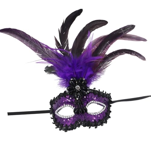 Ldbuejiaja Strass Pailletten Maskerade Venezianer für Frauen Halloween Weihnachten halbes Gesicht Auge Cosplay Requisiten von Ldbuejiaja