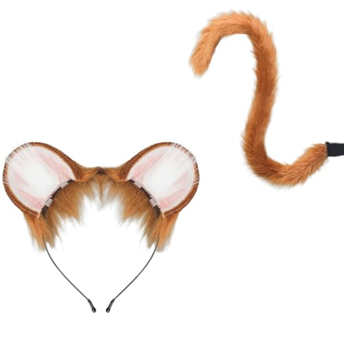 Ldbuejiaja Tier-Cosplay-Kostüm, Kunstpelze, Katzen, Füchse, Wolf, pelziger Schwanz und Ohr, Stirnband, Halloween-Party, Kostümzubehör Ldbuejiaja Tier-Cosplay-Kostüm, Kunstpelze, Katzen, Füchse, Wolf, pelziger Schwanz und Ohr, Stirnband, Halloween-Party, Kostümzubehör von Ldbuejiaja