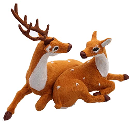 Ldbuejiaja Weihnachtspaar Hirsch Rentier Plüsch Für Puppenlebensartige Elch Stofftier Spielzeug Weihnachtspaar Hirschpuppe von Ldbuejiaja