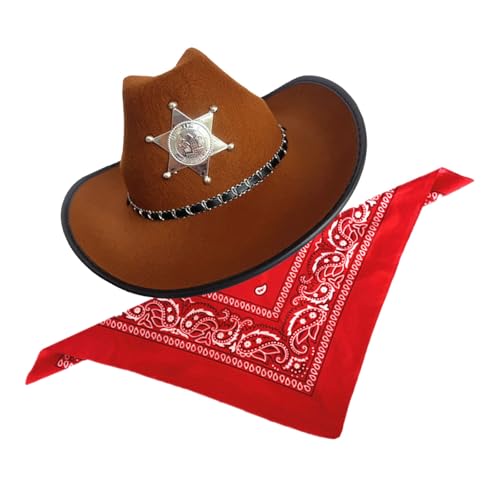 Ldbuejiaja Western-Kuh-Jungenkostüm für Kinder und Erwachsene, Kuhhhut, Bandana-Set, Halloween, Kostüm-Zubehör, Western-Outfits, Geschenke von Ldbuejiaja