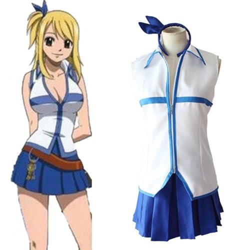 Ldruieu Fairy Tail Cosplay-Lucy Heartfilia Cosplay Kostüm Lucy Gleicher Stil Rock Outfit Halloween Anime Party Cosplay Outfits für Damen von Ldruieu