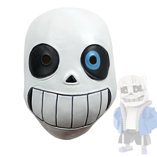 Ldruieu Undertale Maske Latex Sans Anime Cosplay Maske Sans Maske Halloween Karneval Party Kopfbedeckung Bühnenauftritt Cosplay Kostüm Zubehör Geschenk für Anime Fans von Ldruieu