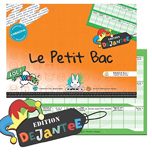 Le Lapin Sigma - Spiel des Petit BAC – vorprogrammierte Edition – Block zum Spielen mit 50 Seiten – Spiel des Baccalauréats von Le Lapin Sigma