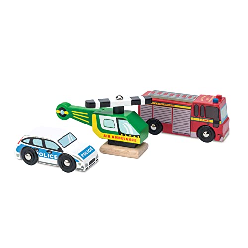 Le Toy Van – Autos & Baustelle-Spielset mit Krankenwagen | Fahrzeug-Rollenspiel mit 3 Autos für Jungen | Geeignet für Kinder ab 3 Jahren von Le Toy Van