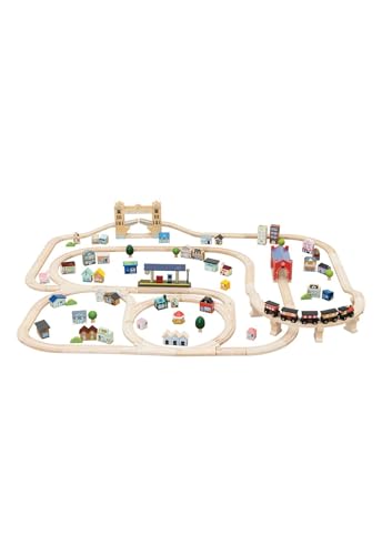 Le Toy Van - Cars & Construction - Wooden Train Set - London Train Set for 3 Year Old Boys and Girls - Train Track - 120 Piece Train Set - Role Play Toys - Girls and Boys Toys Age 3 + von Le Toy Van