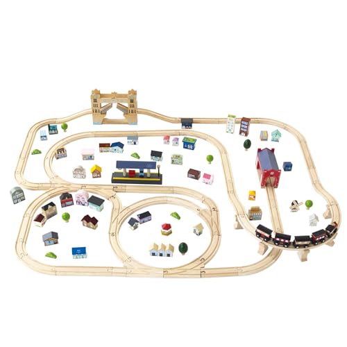 Le Toy Van - Cars & Construction - Wooden Train Set - London Train Set for 3 Year Old Boys and Girls - Train Track - 120 Piece Train Set - Role Play Toys - Girls and Boys Toys Age 3 + von Le Toy Van