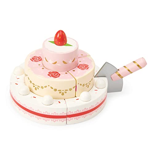 Le Toy Van - Childrens Wooden Honeybake Strawberry Wedding Cake Food Pretend Toy, Birthday Cake Or Afternoon Tea Role Play Toy von Le Toy Van