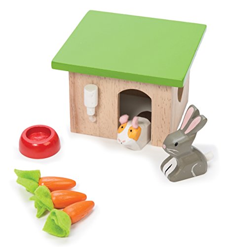 Le Toy Van – Daisylane Häschen & Meerschweinchen-Zubehörset aus Holz für Puppenhäuser | Puppenhaus-Möbelsets – Geeignet für Kinder ab 3 Jahren, ME045 von Le Toy Van