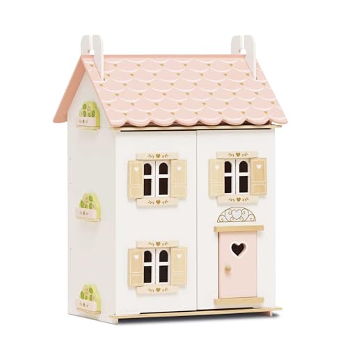 Le Toy Van - H124 - Puppenhaus Rose Heart aus FSC-zertifiziertem Holz, 3 Jahre, für Mädchen, 2 Etagen, L 44 x T 36 x H 66 cm, mit Fensterläden, Fenstern und Türen, die sich öffnen lassen Le Toy Van - H124 - Puppenhaus Rose Heart aus FSC-zertifiziertem Holz, 3 Jahre, für Mädchen, 2 Etagen, L 44 x T 36 x H 66 cm, mit Fensterläden, Fenstern und Türen, die sich öffnen lassen von Le Toy Van