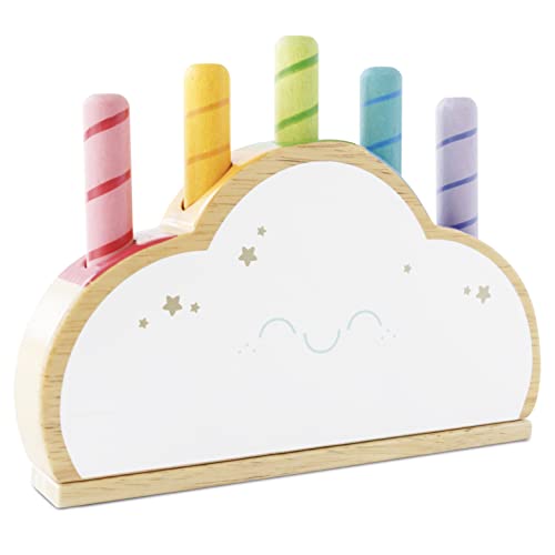 Le Toy Van PL133 Wooden Educational Petilou Rainbow Cloud Pop Press and Release Baby Sensory Montessori Toddler Learning Toy-Suitable for 18+ Months von Le Toy Van