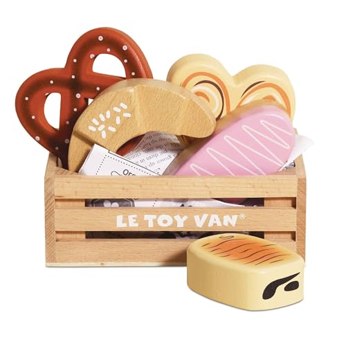 Le Toy Van – Honeybee Market Backwaren-Kiste aus Holz | Supermarkt-Rollenspiel Lebensmittelladen von Le Toy Van