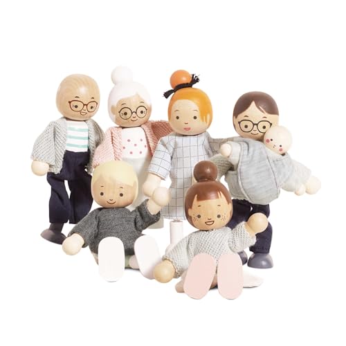 Le Toy Van – „Meine Puppenfamilie“ Spielset aus Holz für Puppenhäuser | Daisylane Zubehörsets für Puppenhäuser für Mädchen – Geeignet für Kinder ab 3 Jahren, P053 von Le Toy Van