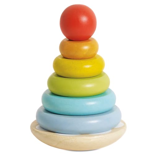 Le Toy Van - PL011 - Montessori-Stapelring-Turmspiel, Lernspielzeug für Kinder ab 18 Monaten, Petilou, 6 Regenbogenstücke zum Stapeln, ökologisches Spiel, aus FSC-Holz, Petilou Le Toy Van - PL011 - Montessori-Stapelring-Turmspiel, Lernspielzeug für Kinder ab 18 Monaten, Petilou, 6 Regenbogenstücke zum Stapeln, ökologisches Spiel, aus FSC-Holz, Petilou von Le Toy Van