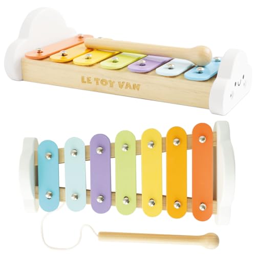 Le Toy Van - PL122 - Lernspiel Xylophon aus Holz, Montessori-Spielzeug für Kinder ab 18 Monaten, musikalisches, ökologisches Spiel, aus FSC-zertifiziertem Naturholz und Farben auf Wasserbasis, Petilou von Le Toy Van