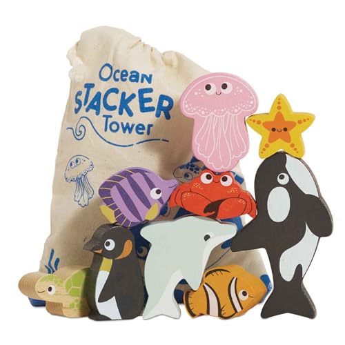 Le Toy Van - PL139 - Lernspiel Meerestiere stapeln, für Kinder ab 18 Monaten, Balance-Aktivität, 9 Tiere und Tasche, aus FSC-Holz, ökologisches Spiel, plastikfrei, Petilou Le Toy Van - PL139 - Lernspiel Meerestiere stapeln, für Kinder ab 18 Monaten, Balance-Aktivität, 9 Tiere und Tasche, aus FSC-Holz, ökologisches Spiel, plastikfrei, Petilou von Le Toy Van