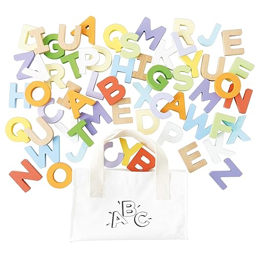 Le Toy Van - PL143 - Lernspiel mit Alphabet-Buchstaben, 18 Monate, Montessori, umweltfreundlich, Holz, 60 Teile, inklusive Baumwolltasche mit Griff von Le Toy Van