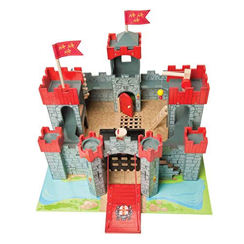 Le Toy Van – Pädagogisches Castles Collection Rollenspiel „Löwenherz“ aus Holz | Ritterburg Spielset aus Holz für Kinder Modellburg für Mädchen & Jungen von Le Toy Van