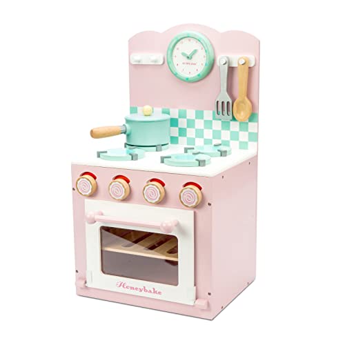 Le Toy Van – Pädagogisches Honeybake Küchen-Rollenspiel Ofen & Herd aus Holz in Pink | Für Mädchen & Jungen Rollenspiel Küchenzubehör von Le Toy Van