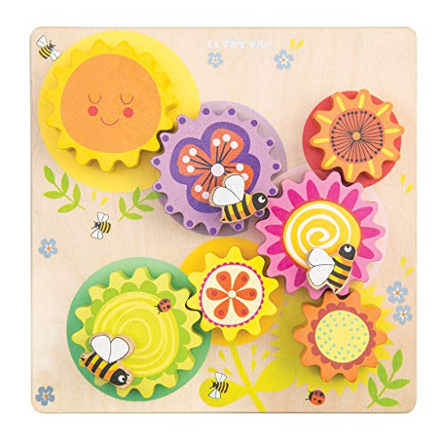 Le Toy Van – Pädagogisches Petilou Zahnradspiel „Busy Bee Learning“ aus Holz | Für Mädchen & Jungen | Sensorisches Spielzeug für Kleinkinder ab einem Jahr von Le Toy Van